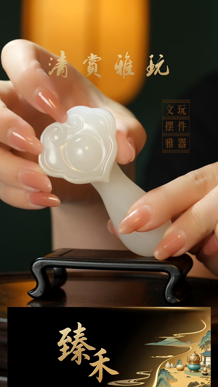 玉《平安如意》手把件摆件