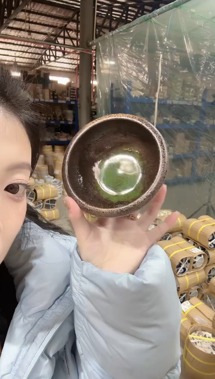 陶瓷粗陶13.5cm加厚抹茶钵一个