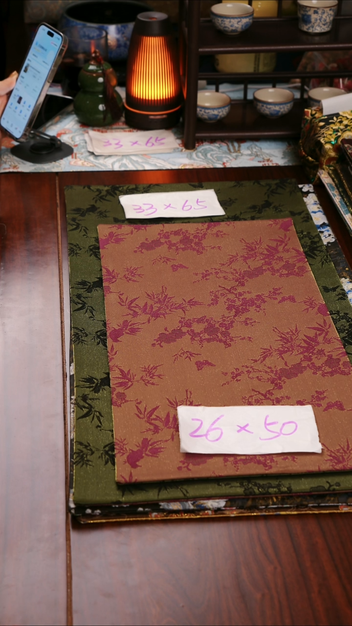 【梅竹双青双面】中国风干泡织锦茶席33*65