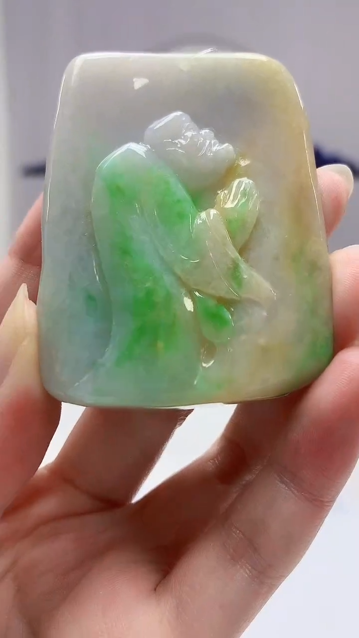 【闪购商品】定制翡翠未镶嵌4688zm-毛货挂件达摩67