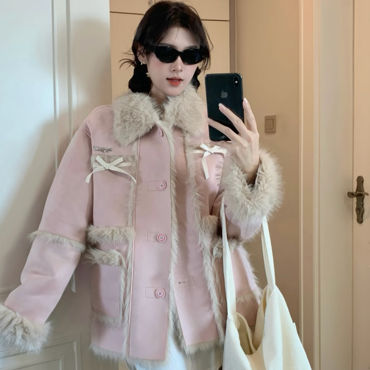 【B271-B280】秋冬款皮毛一体羊羔毛外套长裤棉服派克加绒加厚