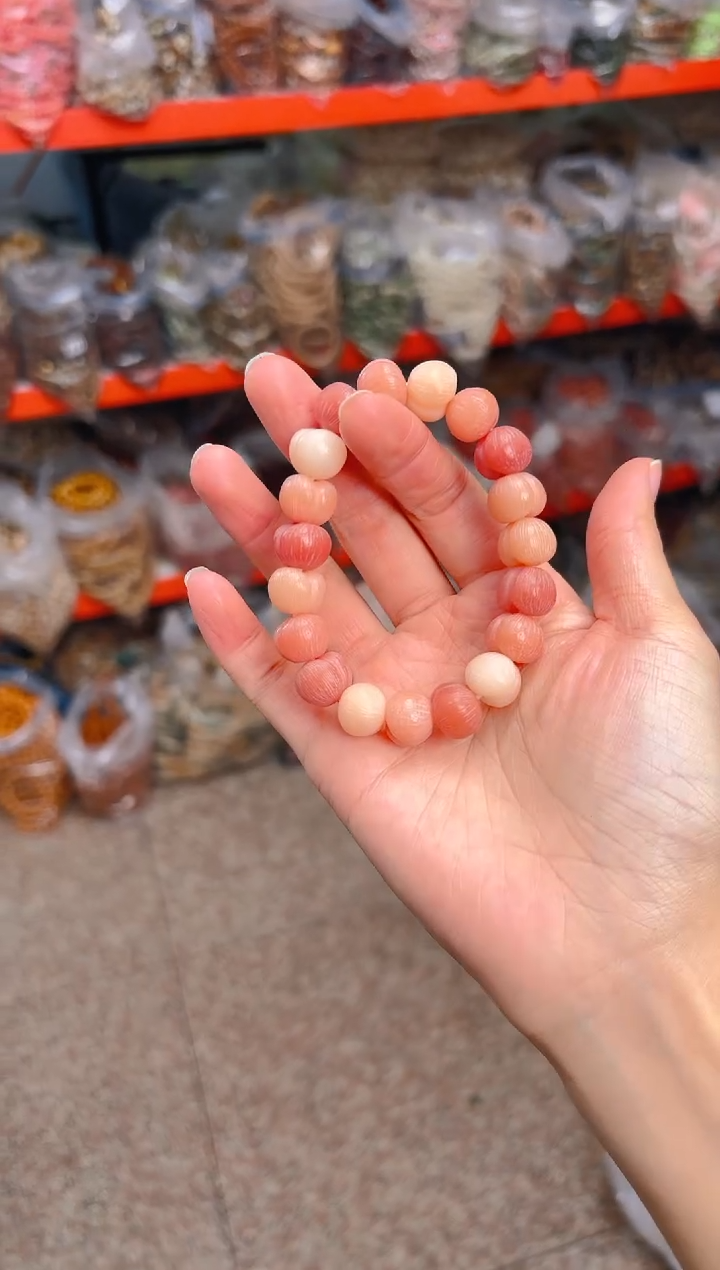 吊坠菩提根/象牙果粉色屁桃单圈