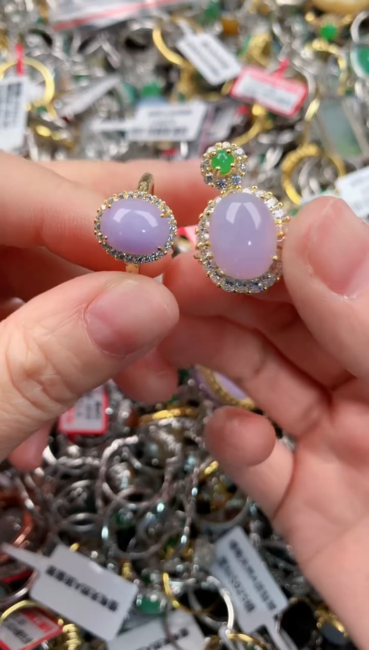 银S925镶嵌戒指翡翠444   1