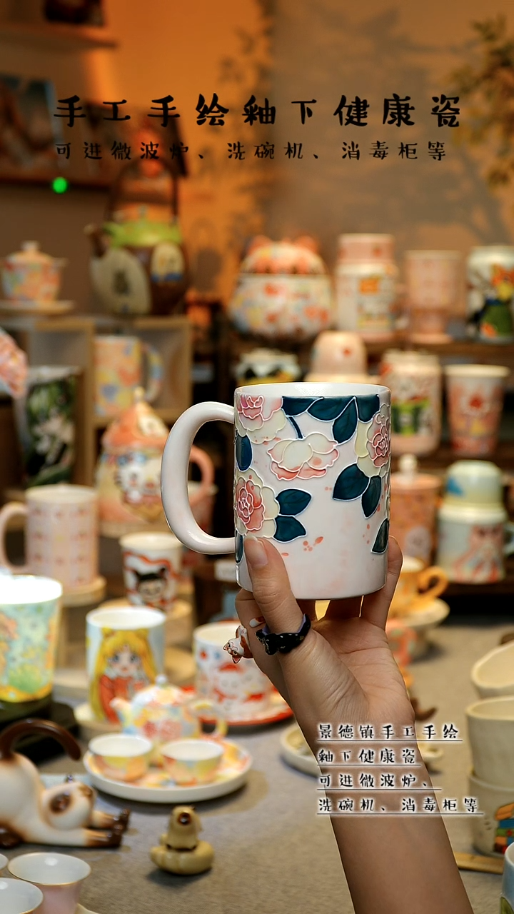 【闪购商品】杯陶瓷景德镇高温釉下彩&A669
