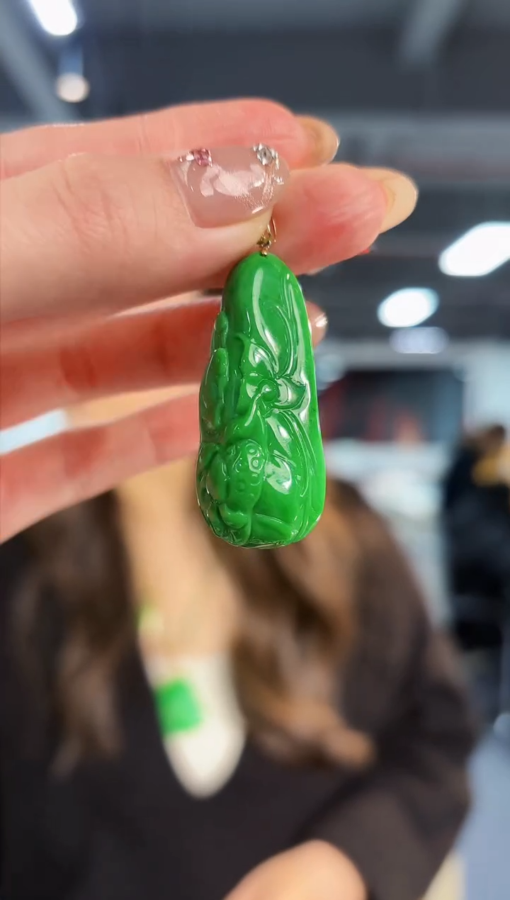 【闪购商品】翡翠颈饰18K金镶嵌缅料A货/支持复检/一件