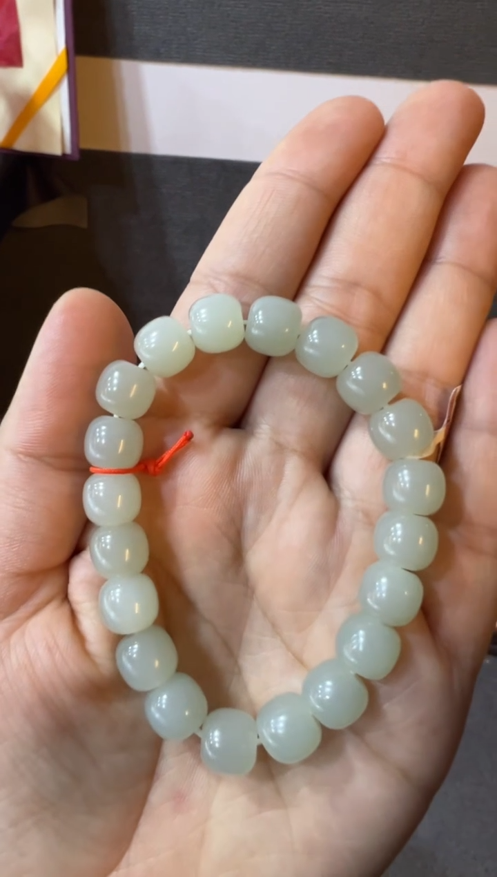 未镶嵌手串和田玉且末近矿高清白手串（产地直发）