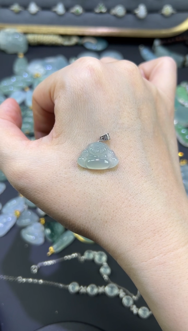 【闪购商品】翡翠颈饰18K金镶嵌佛公