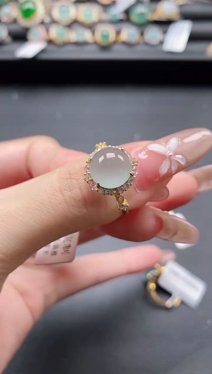 【闪购商品】翡翠戒指银S925镶嵌11111