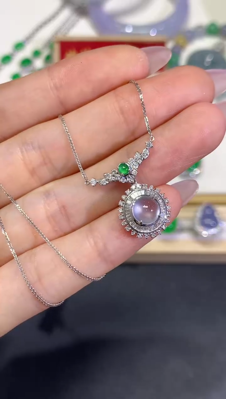 【闪购商品】翡翠颈饰18K金镶嵌团购3