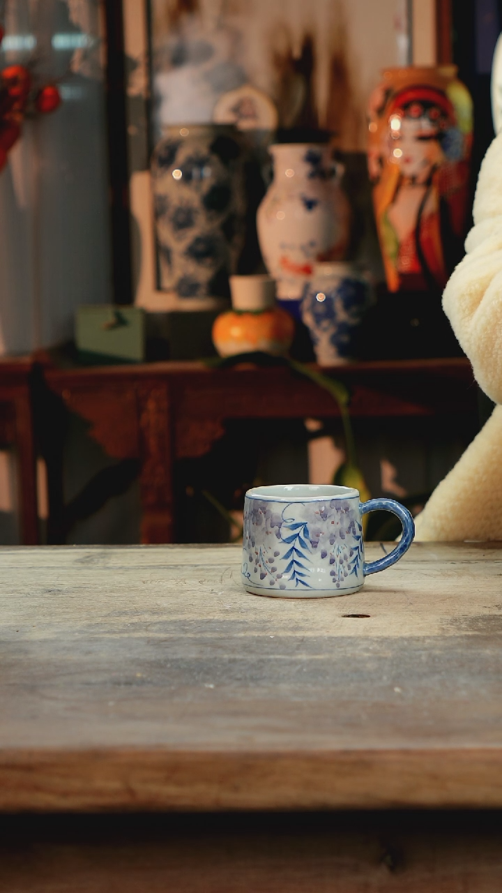 【闪购商品】瓷片景德镇纯手工釉下彩精品花瓶