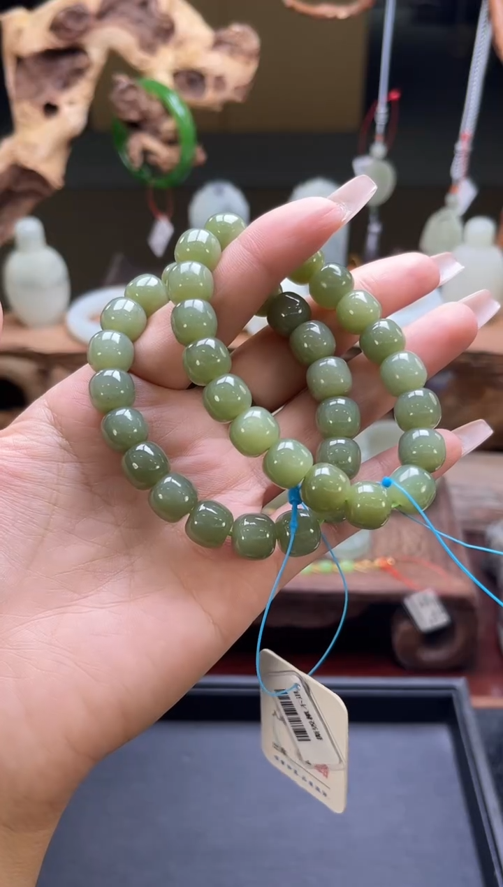 【闪购商品】和田玉手串未镶嵌若羌青黄口卡11老型 多样性发一