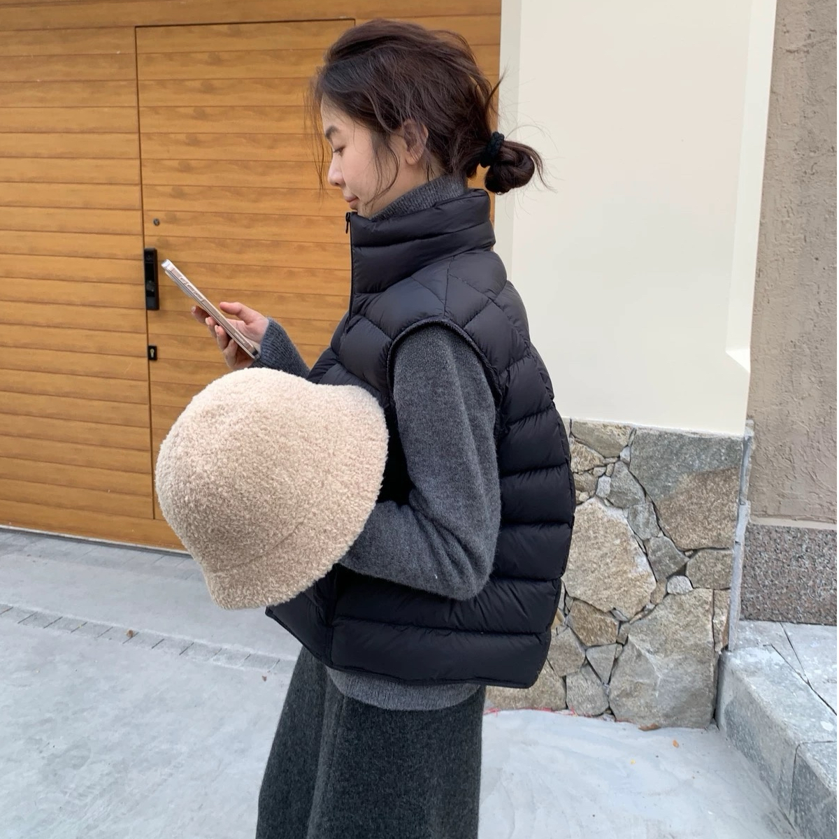 爆款新国标90绒排骨马甲羽绒服立领短款百搭穿搭保暖秋冬新款外套