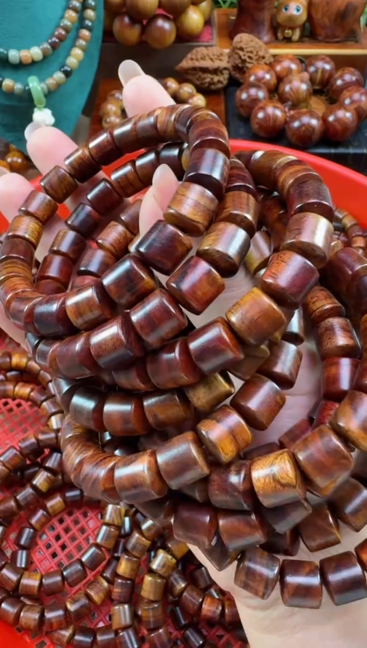 黄花梨/降香黄檀手串/手链海南黄花梨0.8桶珠单圈