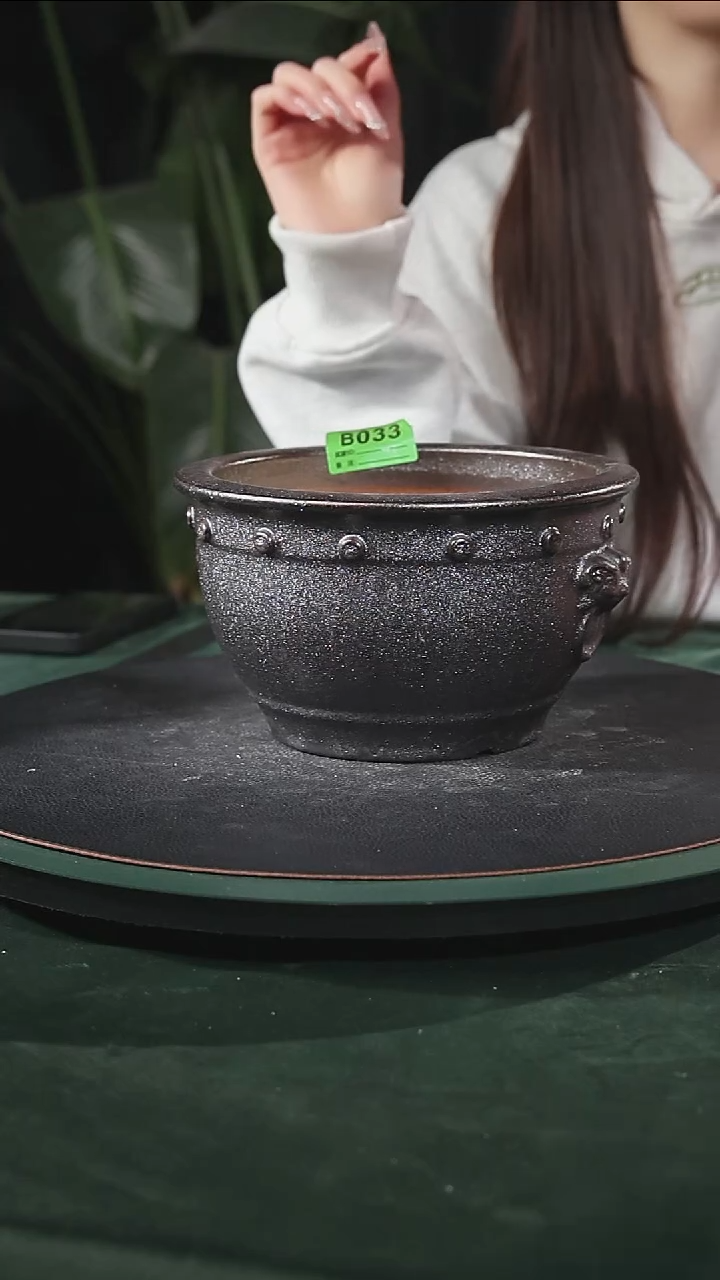 【陶一峰石湾花盆】7寸弧腹兰盆033微瑕