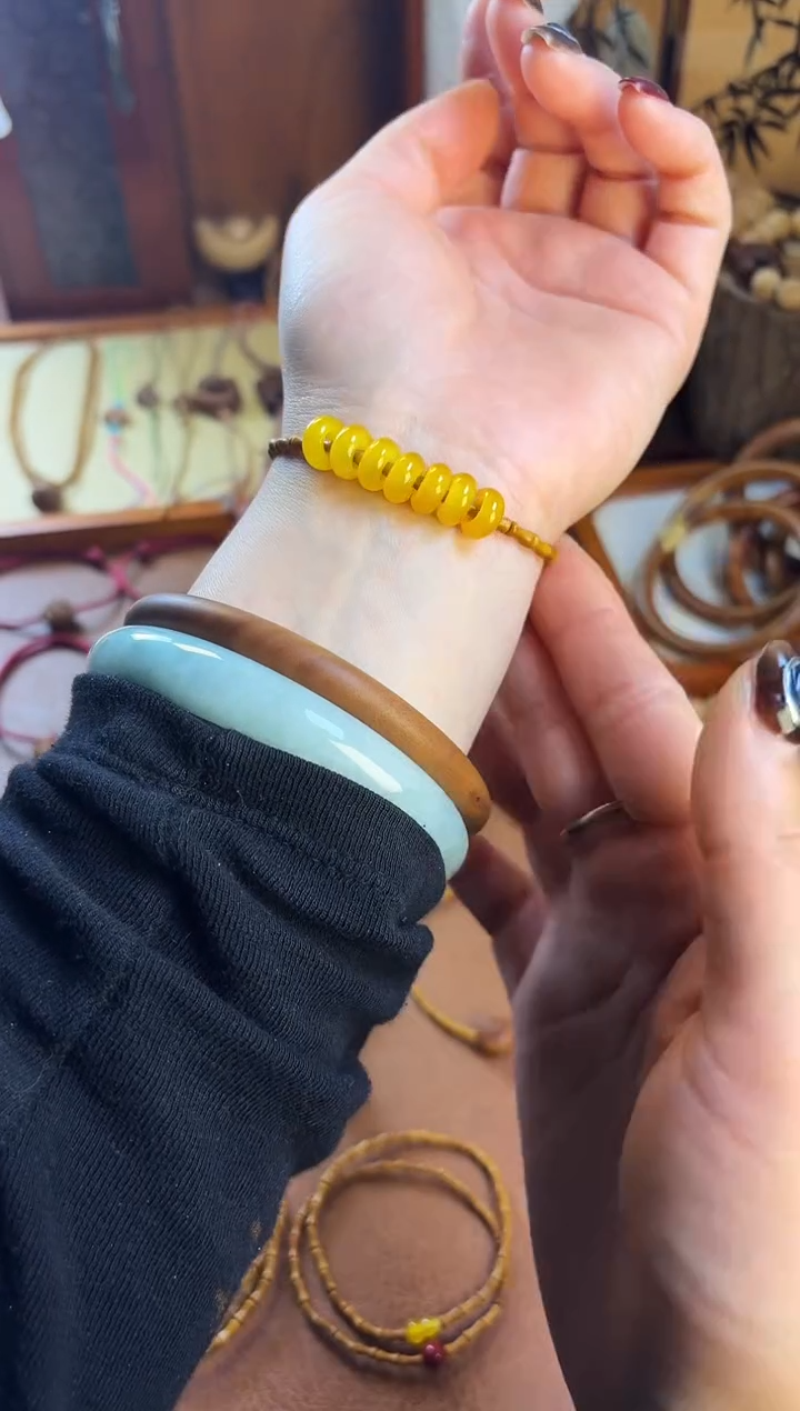 手串桃核桃源行 竹节七宝福禄