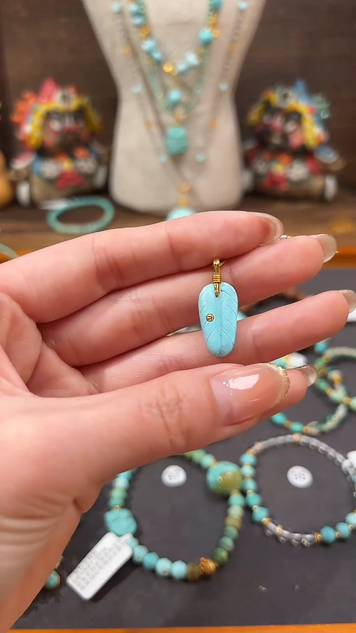 【闪购商品】绿松石18K金镶嵌提溜绿松石提溜