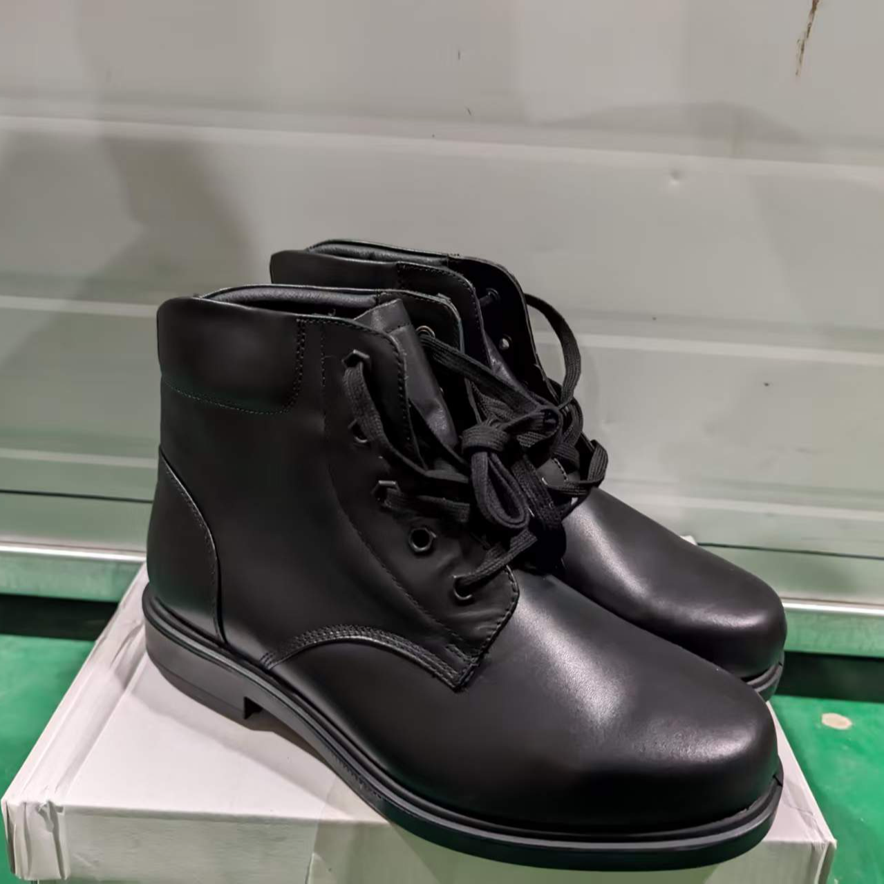 工装鞋休闲皮鞋系带黑色百搭保暖法式中式绒皮鞋