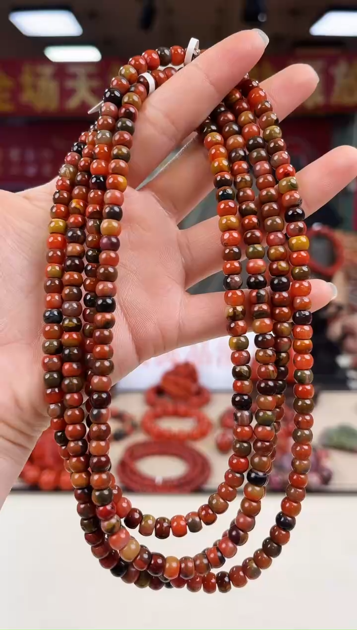 未镶嵌大山包直切包浆多圈6+南红玛瑙（多样式发其一）