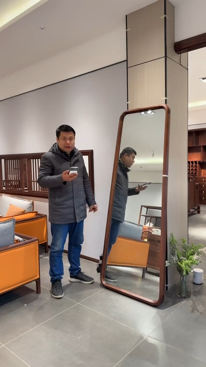 （拍下联系客服确认发货时间）纯实木北美黑胡桃全材穿衣镜