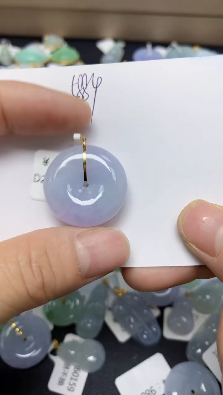 【闪购商品】翡翠挂件18K金镶嵌 天然翡翠A货