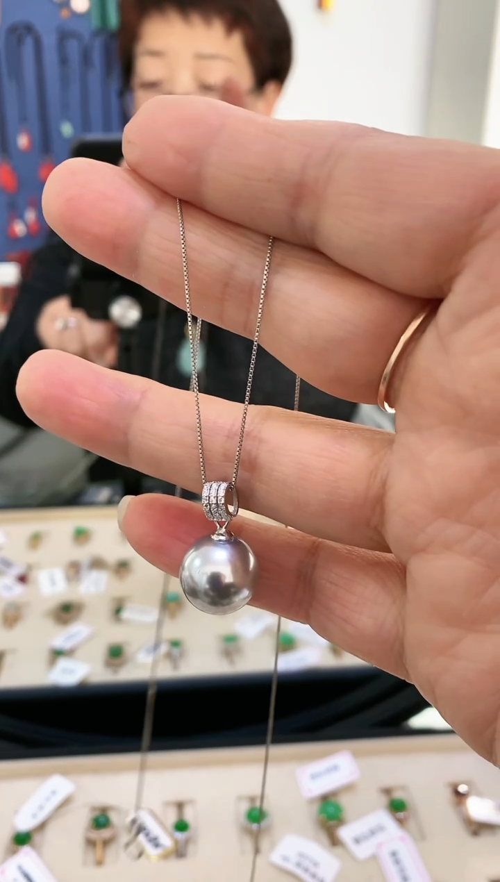 银仿珍珠灰色吊坠