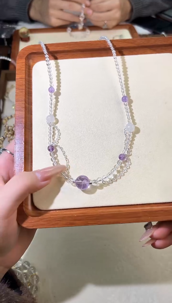 【闪购商品】水晶手链未镶嵌玻利维亚紫水晶项链默认微瑕多样性发货