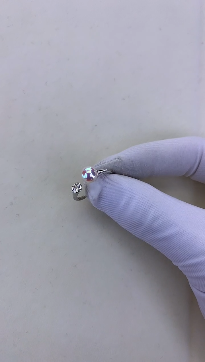 银S925镶嵌DA海水珍珠 GD033 戒指 6-7