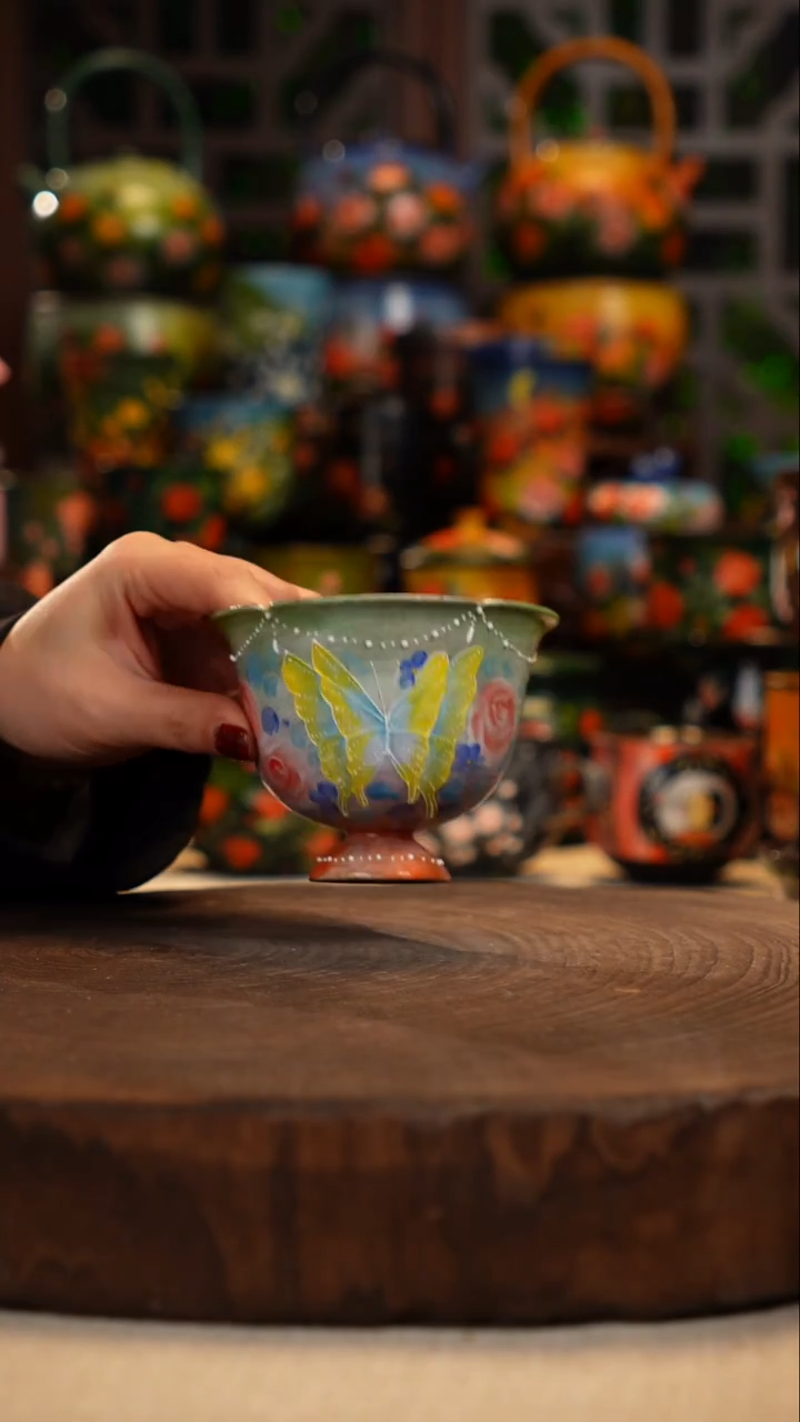 紫砂油画手绘釉下彩