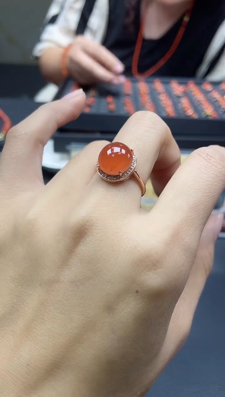 【闪购商品】南红玛瑙戒指未镶嵌天然南红219