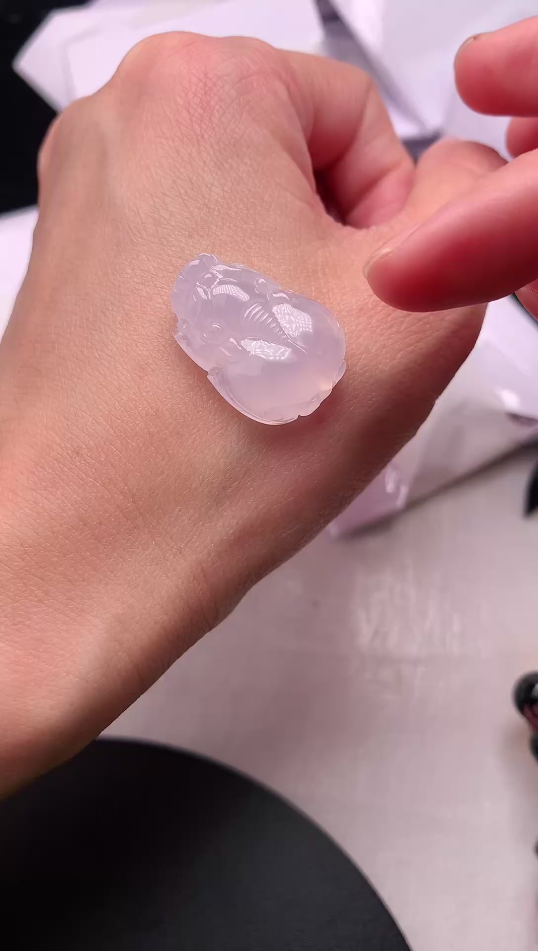 【闪购商品】翡翠颈饰未镶嵌翡翠A货冰紫大貔貅