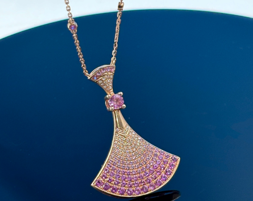 【VC珠宝】18k 彩宝大裙子项链 彩宝裙子 轻奢闪耀锁骨链 ZSXL0131