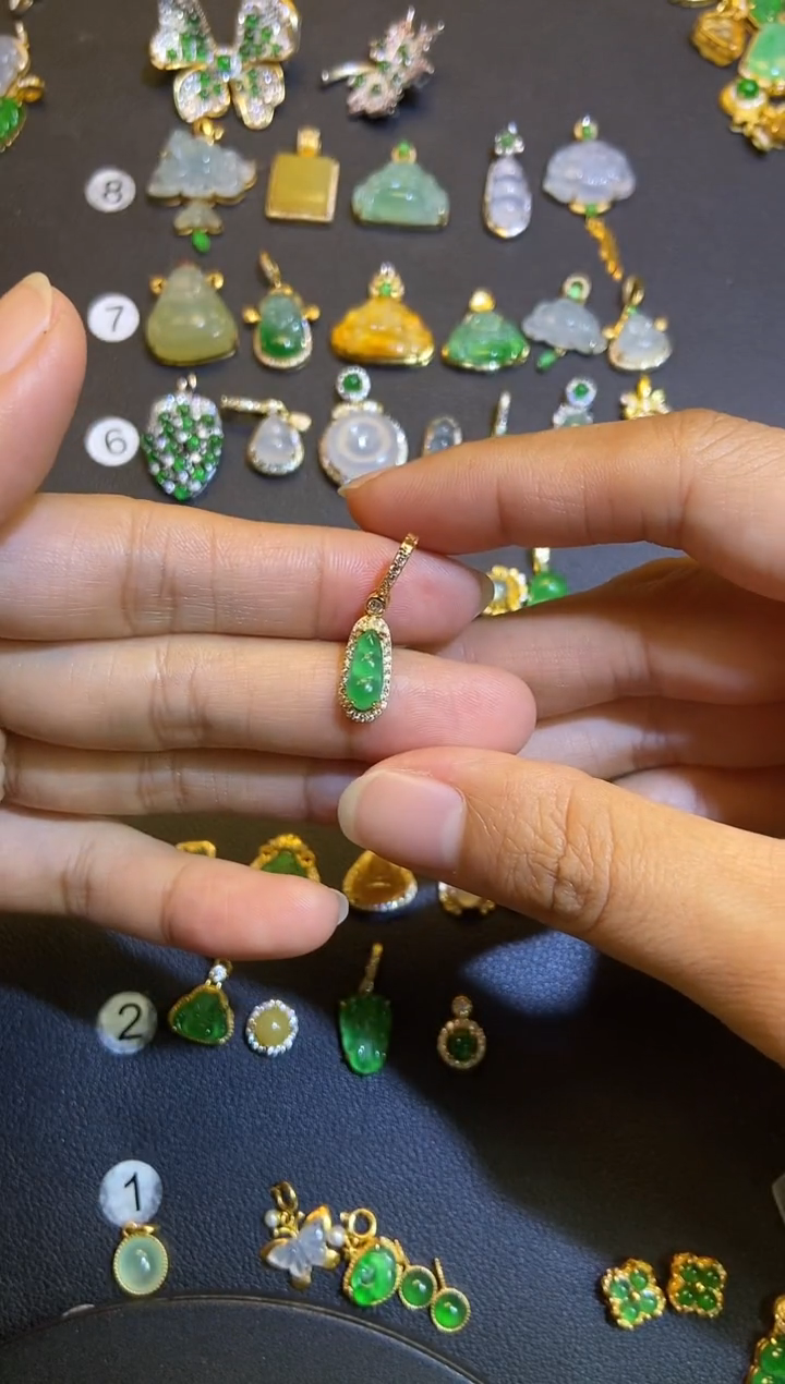 吊坠(不含链)银S925镶嵌翡翠1