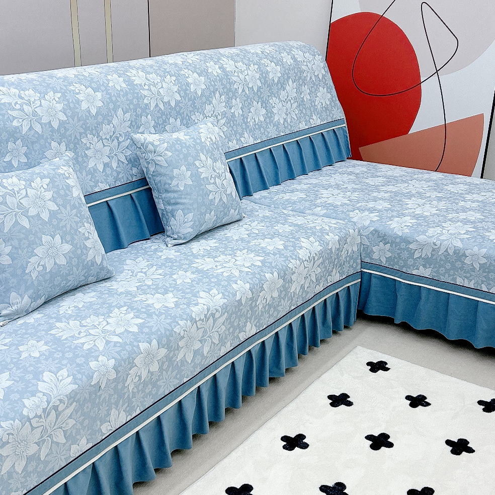 简约雪尼尔沙发垫四季通用可机洗免定制直排四季通用沙发垫防滑