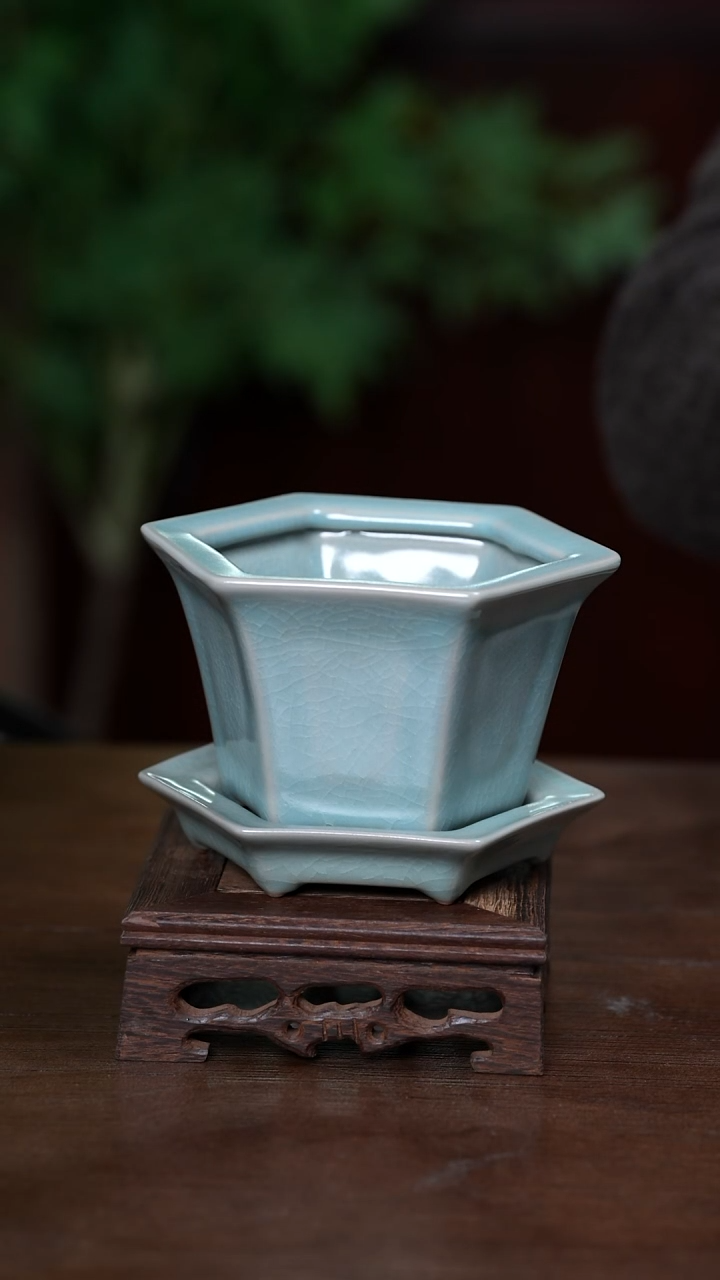 【闪购商品】L·宝丰宋官窑汝瓷主人杯花盆