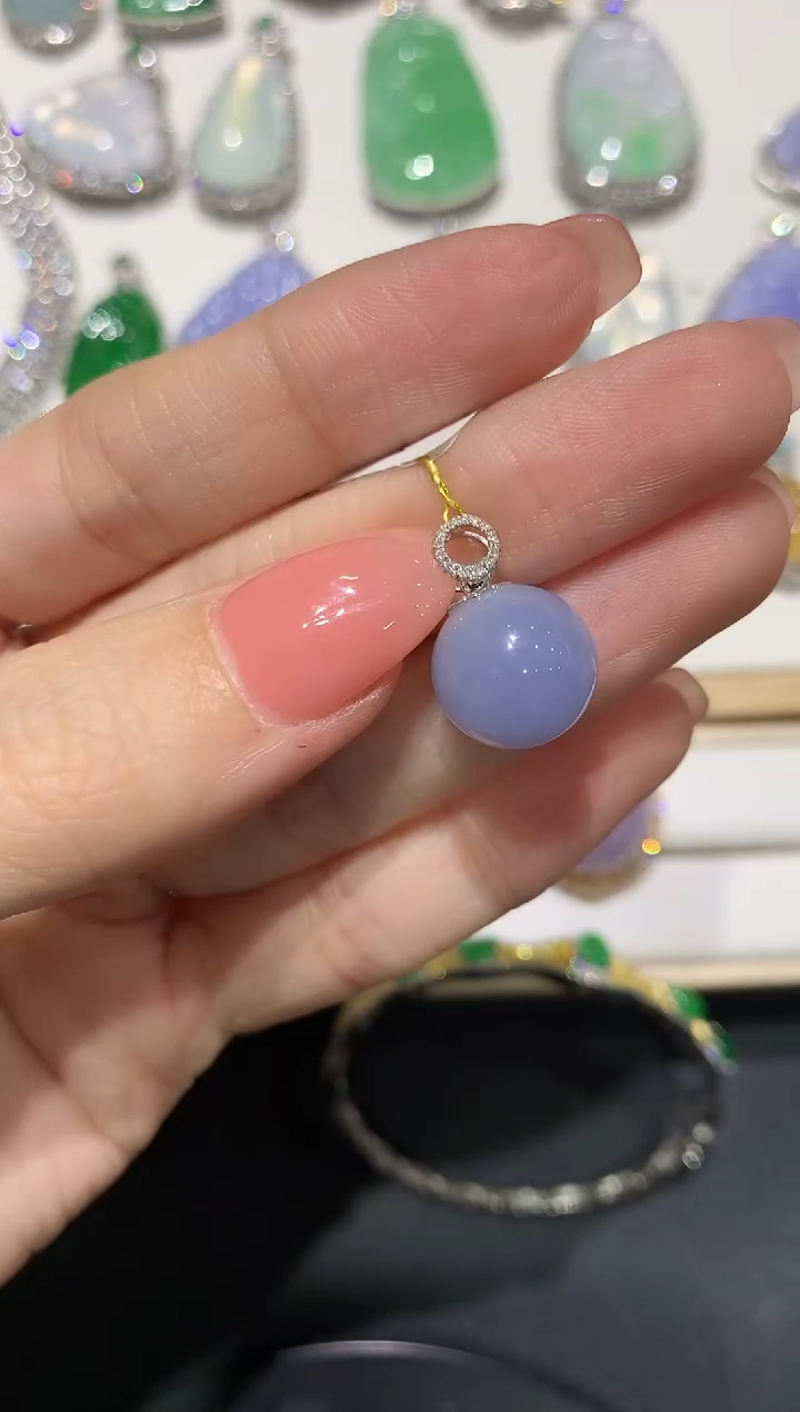 【闪购商品】翡翠吊坠(不含链)18K金镶嵌团购3