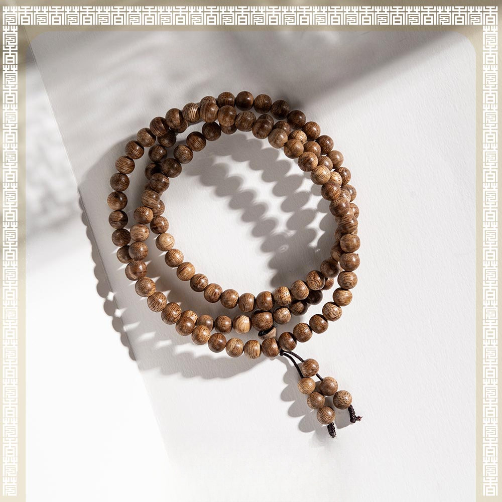 沉香丨【中国沉香文化博物馆】莞香女儿香黄熟香沉香手串0.7*108-CX