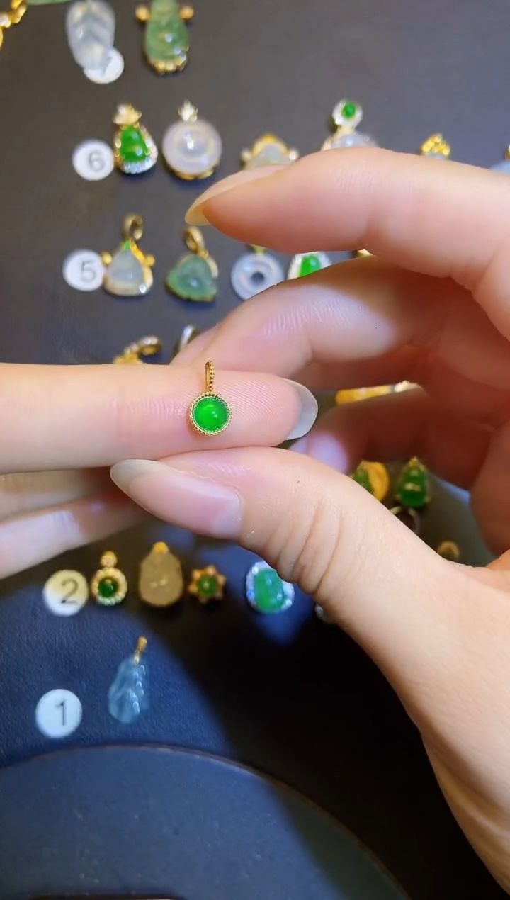 吊坠(不含链)银S925镶嵌翡翠1