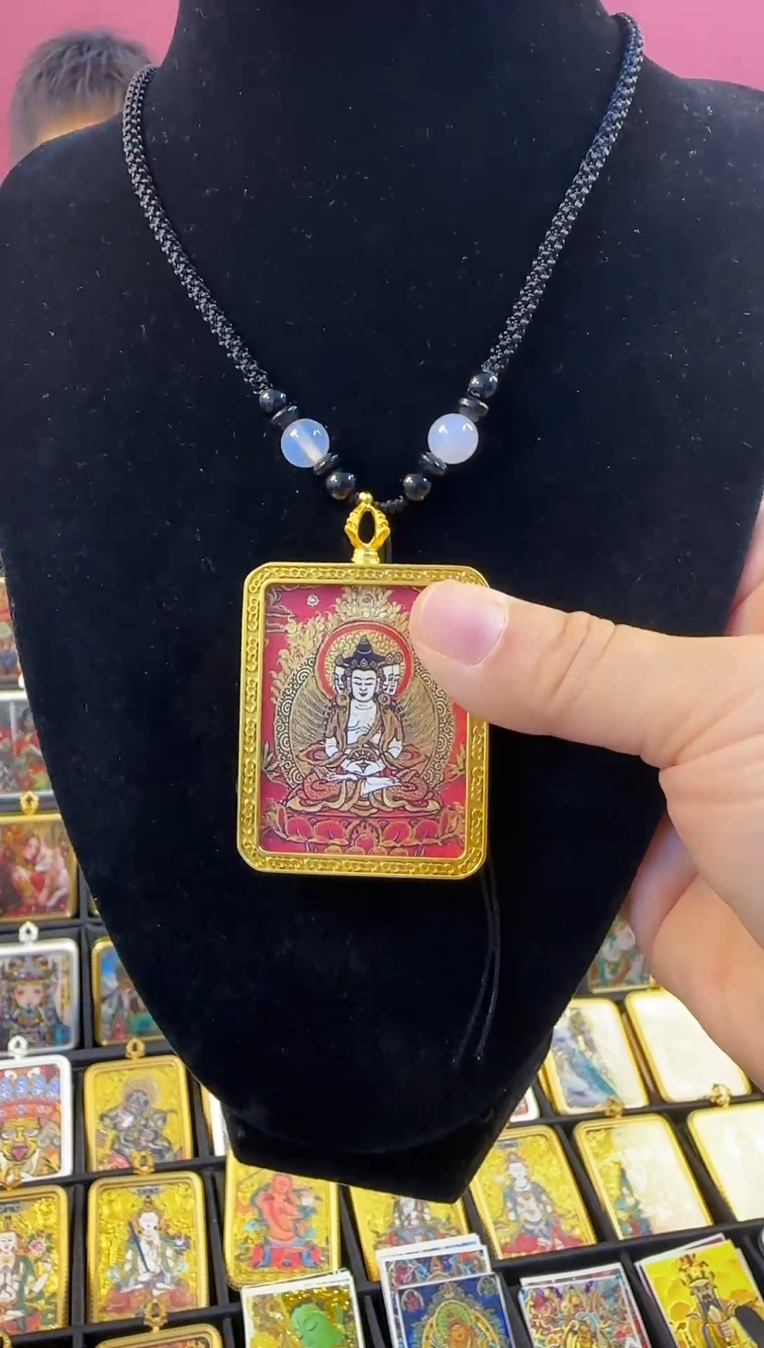 吊坠青海热贡手绘唐卡