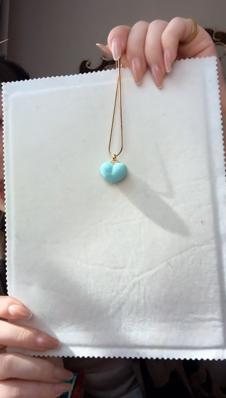 【闪购商品】绿松石颈饰未镶嵌大爱心绿松石吊坠