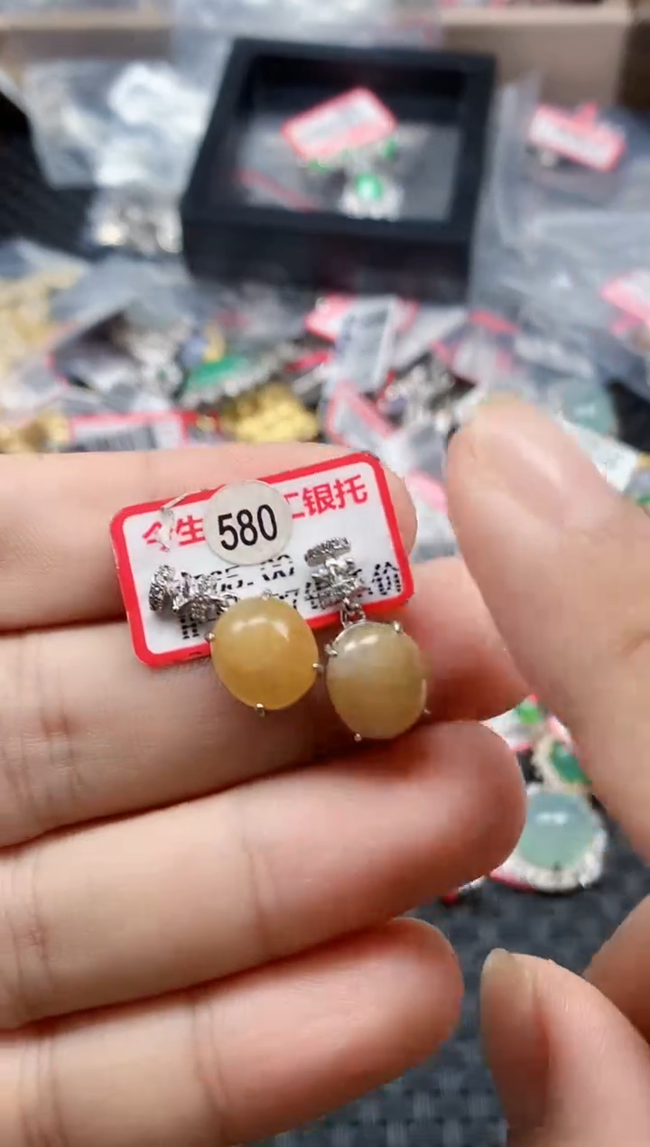 银S925镶嵌戒指翡翠天然A货缅甸翡翠