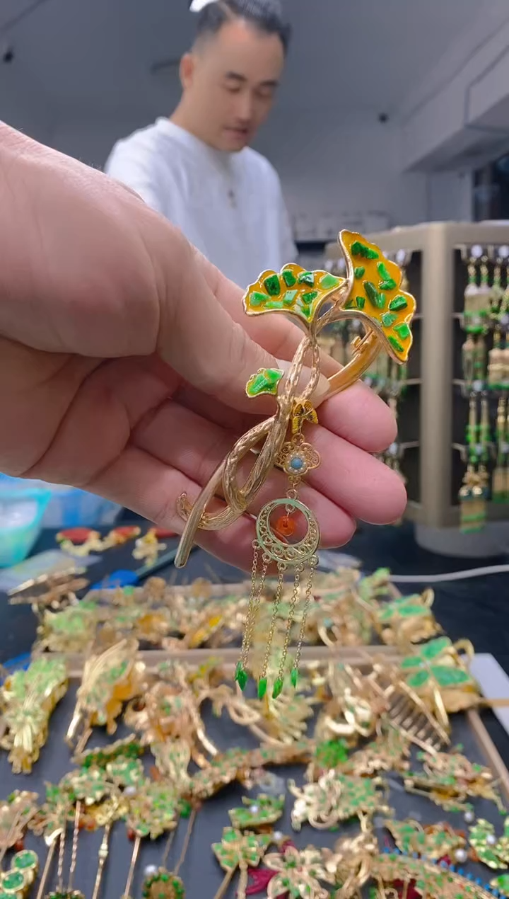 【闪购商品】翡翠耳饰合金83翡翠发簪