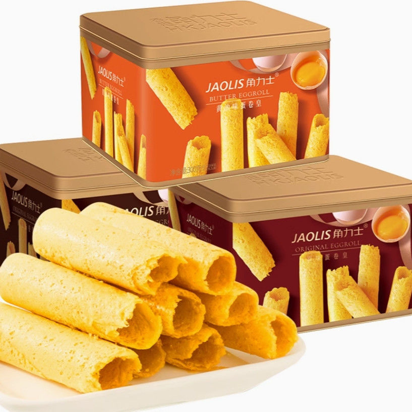 角力士酥皮蛋卷皇罐装礼盒休闲零食300g/罐【日期到25年12月7日】