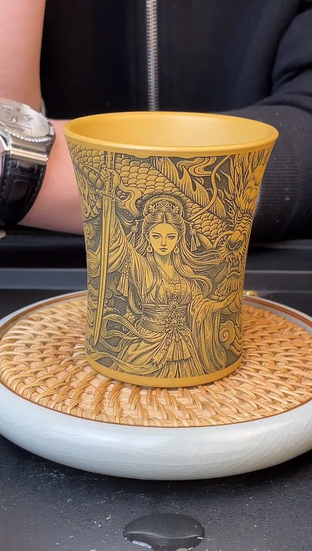 龙姬 黄金朱泥 主人杯