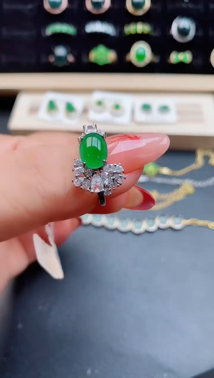 【闪购商品】翡翠戒指银S925镶嵌5080550