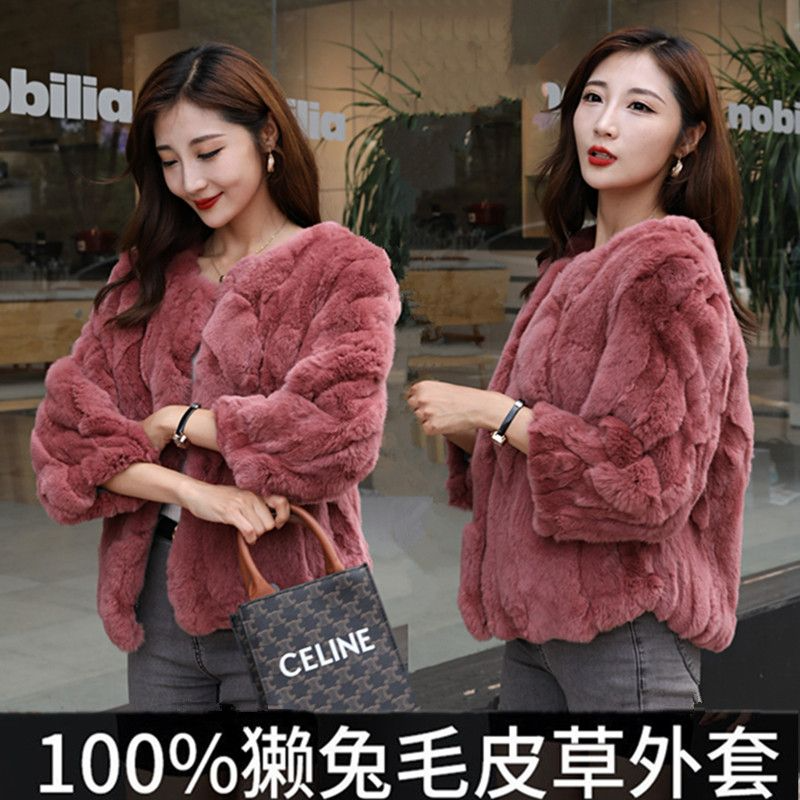 2025特价新款獭兔毛皮草外套女短款韩版宽松大码修身时尚百搭加厚
