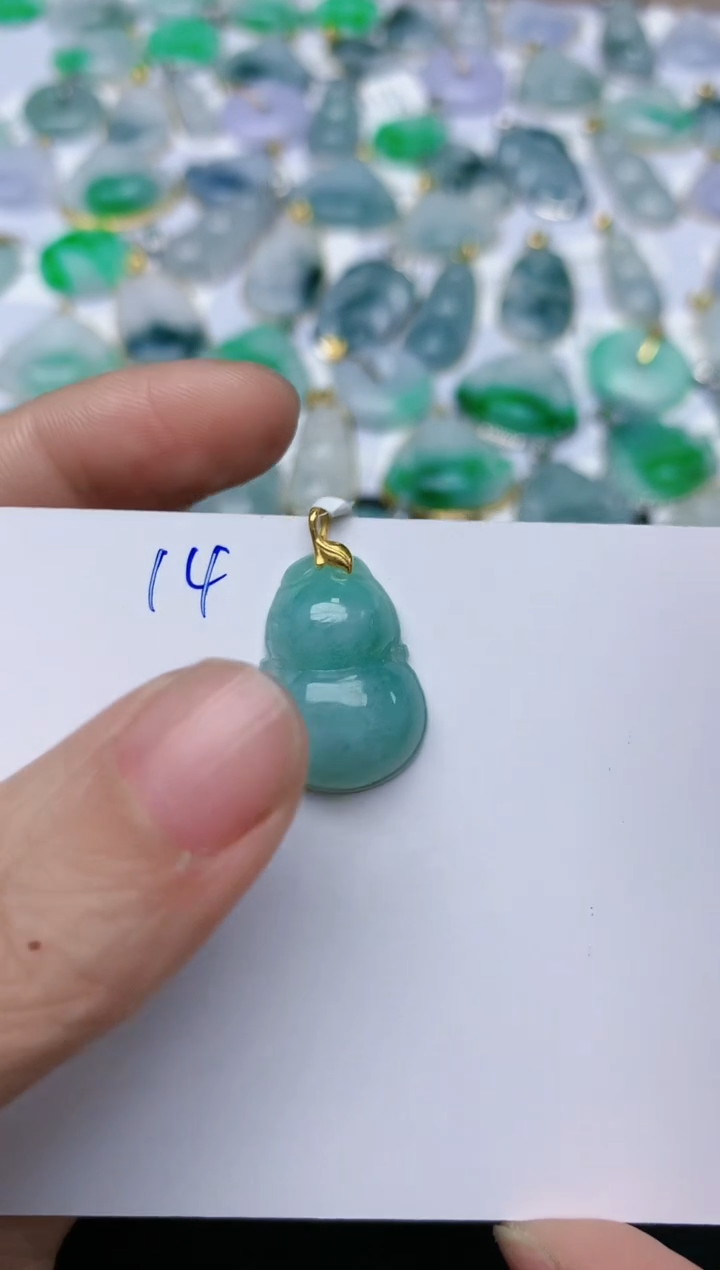 【闪购商品】翡翠颈饰18K金镶嵌天然翡翠A货    