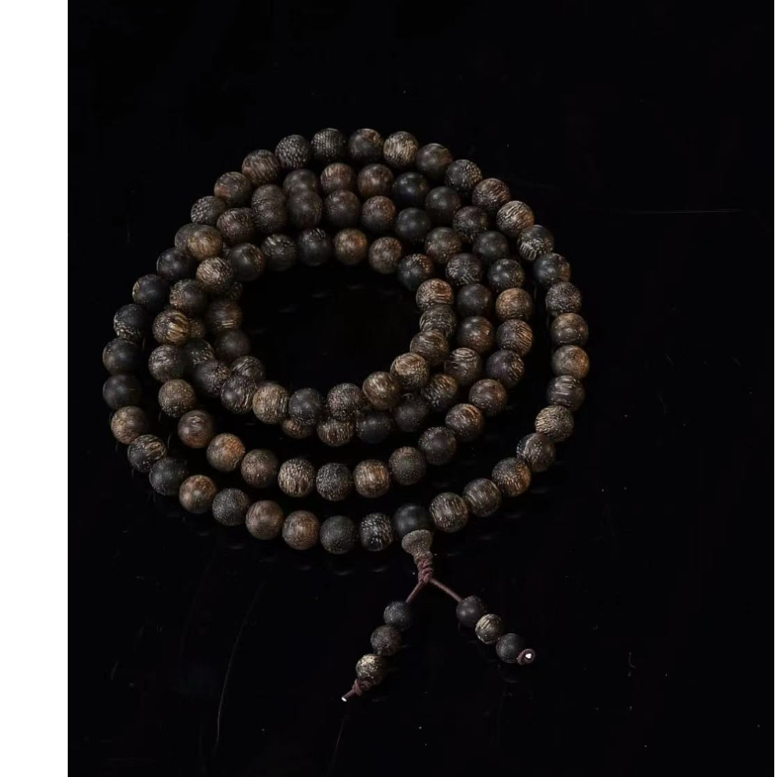 Y39沉香【越南芽庄白奇楠虫漏沉水多圈】8mm-收藏级-XY6860500176-2