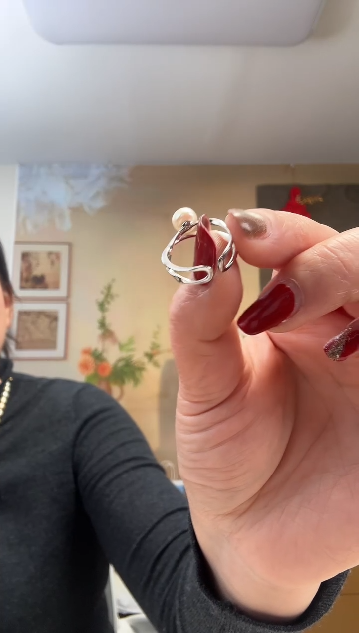 【闪购商品】淡水珍珠戒指银S925镶嵌韩版戒指