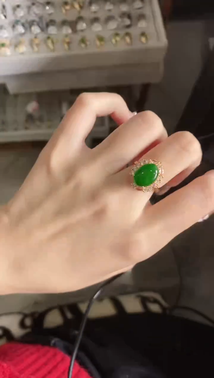 【闪购商品】翡翠戒指银S925镶嵌51151