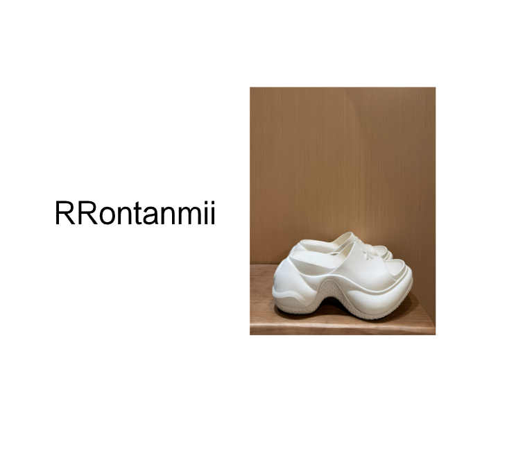 RRontanmii 十字花增高厚底拖鞋人字拖鞋